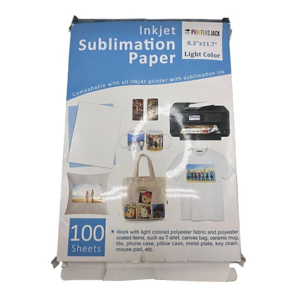 Printers Jack Inkjet Sublimation paper 100 sheets light color letter size- new o